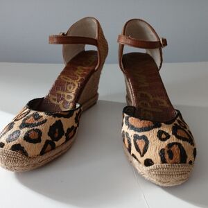 Sam Edelman Leopard print wedge heel shoes Size 7M